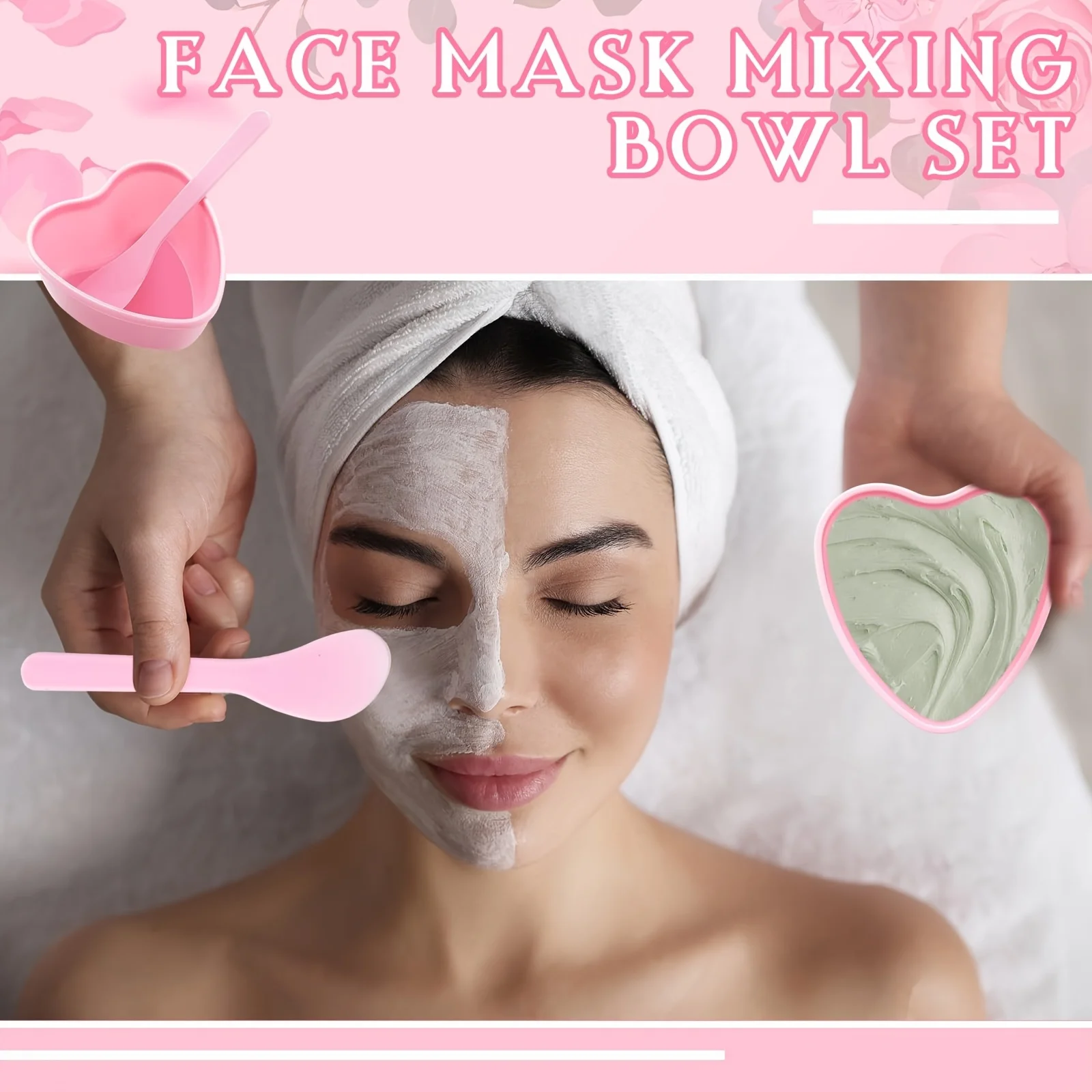 6피스 핑크 하트 모양 페이셜 마스크 믹싱 볼 스크래퍼 - Skincare Viral Tiktok 리뷰 및 가격
